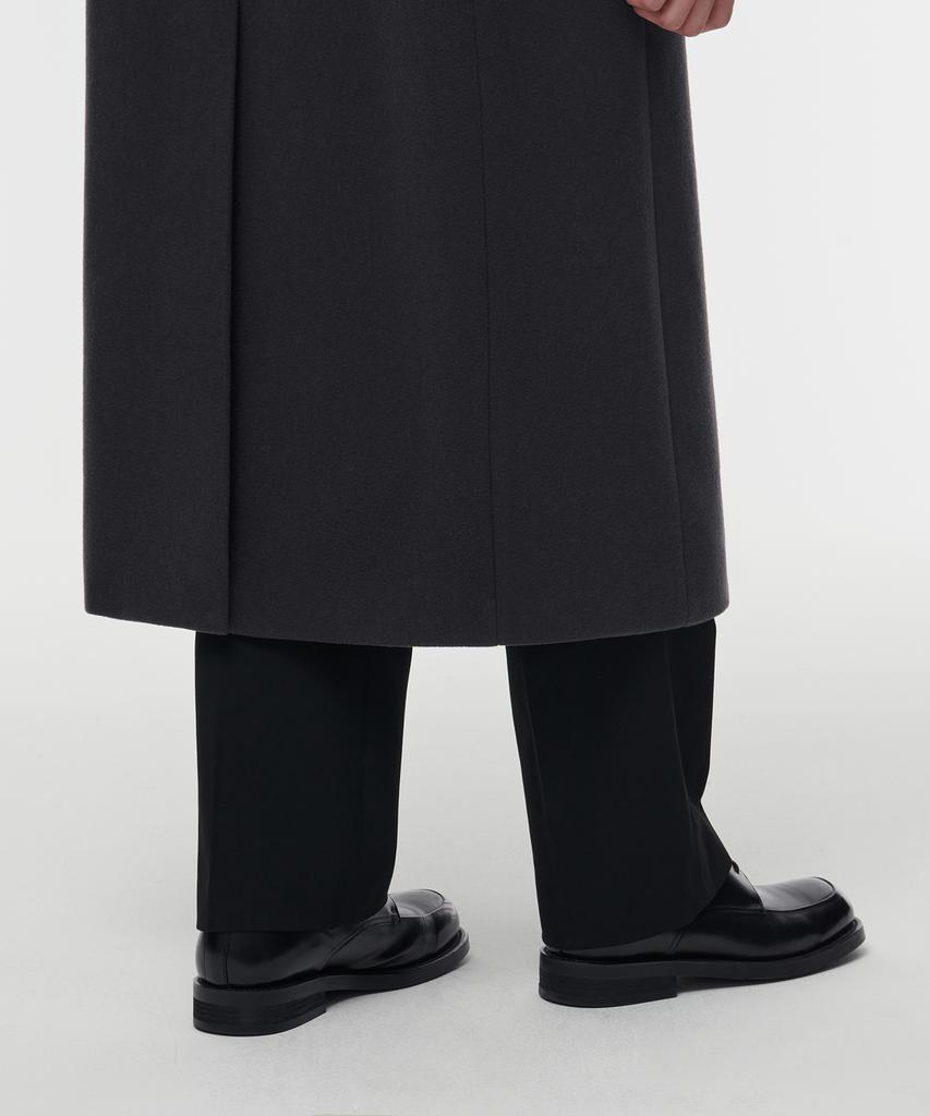 Musinsa Standard Wool Blend Big Daddy Double Maxi Coat [Dark Grey]