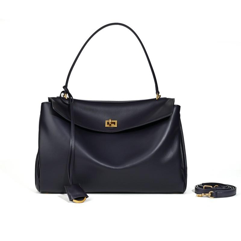 2025 New Women's Bag Authentic Leather High-end One-shoulder Large Capacity 100-piece Cross-border Cowhide