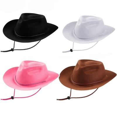 Roll Brims Cowgirl Hat for Girl Bridal Shower Child Cowgirl Hat Theme Party Roleplay Costume Hat Elegant Headpiece