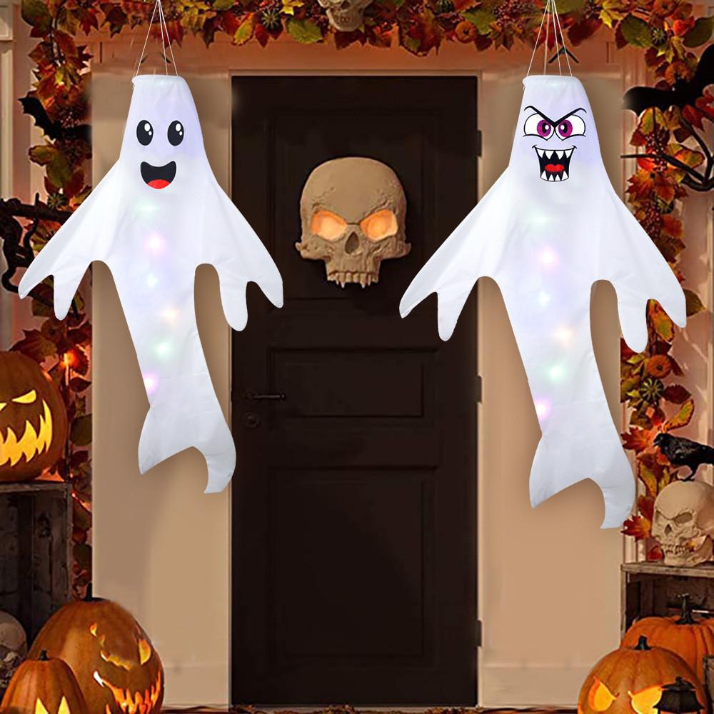 Creepy Ghost Hanging Ornaments In Various Styles For Halloween Party Settings