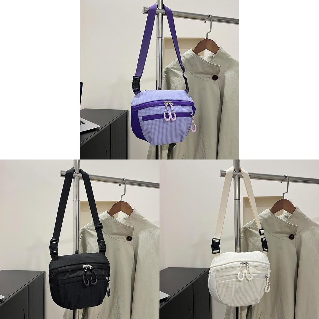 Minimalist Nylon Crossbody Bag With Zipper Closure For Daily Casual Wear