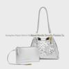 2024 High-Quality Textured Woven Bucket Bag with Knotted Hardware