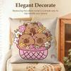 Cute Caybara Cushion Cover Natural Linen Organic Fabric DoubleSided Printing Sofa Home Decor Gift Pillow Case