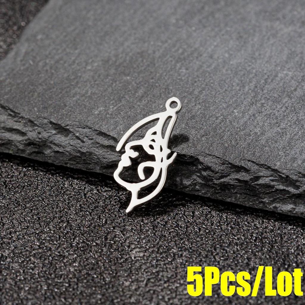 Abstract Human Face Pendant Necklace - Stainless Steel Cartoon Girl Design