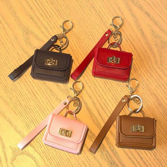 Keychain Pendant Mini Handbag Charm Key Chain with Versatile Hanging Buckle Wear-Resistant Imitation Leather