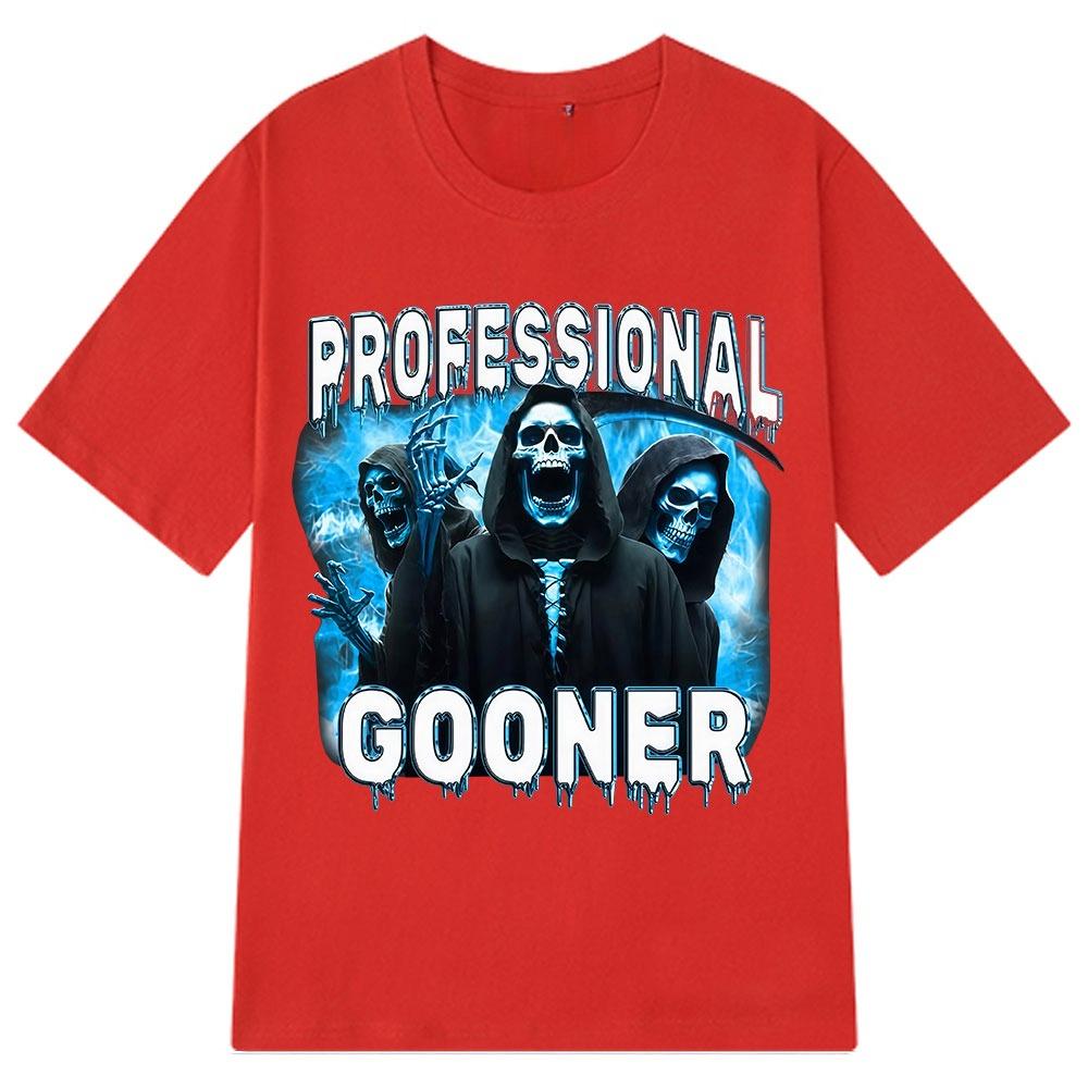 Professional Goone Attack Funny Skeleton Fans Men and Women T-shirt Goo Joke Party Neutral Hip Hop T-shirt Harajuku Tees