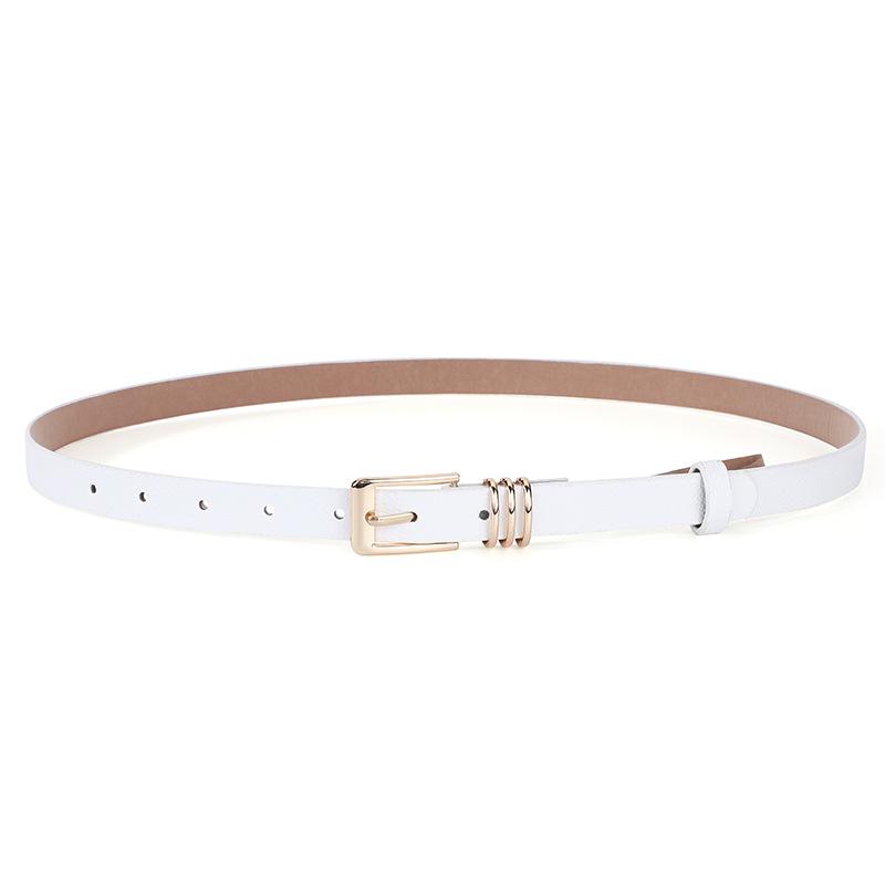 Versatile Green Lychee Pattern Women s Fashion Leather Belt - Thin PU Waist Seal