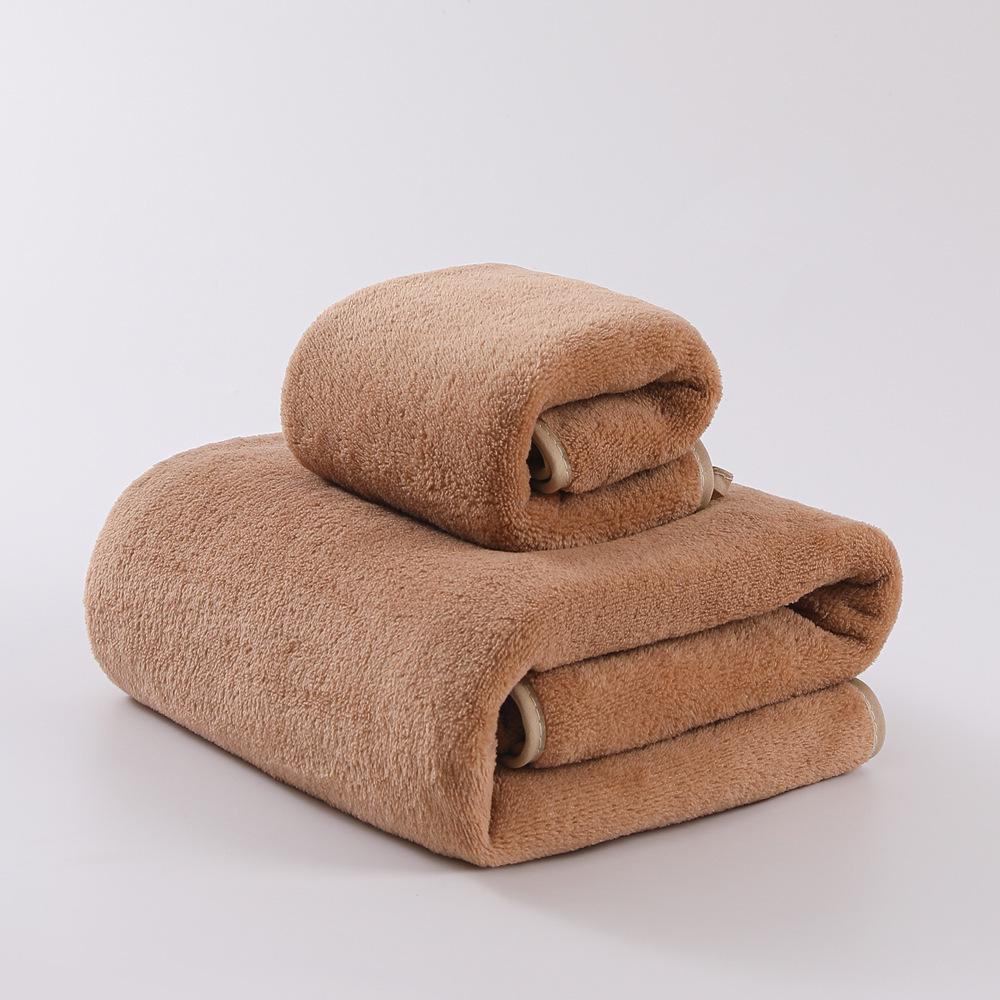 Coral Fleece Plain Color Bath Towel - Thick, Soft, and Highly Absorbent
