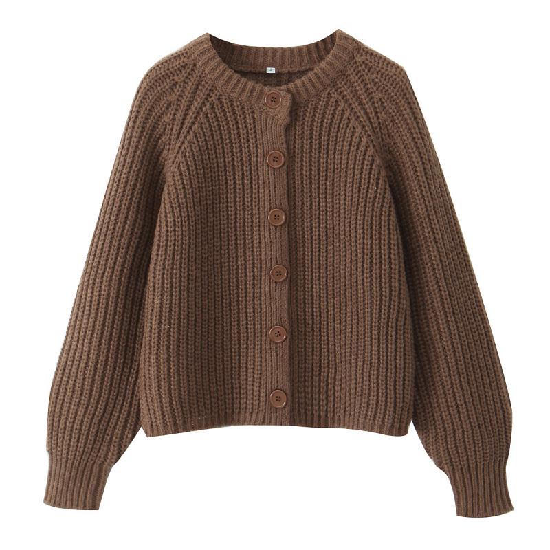 2025 Autumn Women's Long Sleeve Knit Cardigan Sweater Top - European & American Style