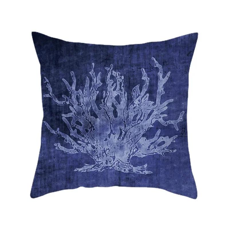 

Темно-синяя наволочка с био-принтом для дома, гостиной, дивана, спальни, украшения автомобиля, поясничная наволочка 66x66cm