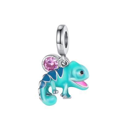 New Trendy 925 Silver Temperament Murano Glass Round Charm Flamingo Flower Bead Angel Wings Pendant For Charms Bracelet Jewelry