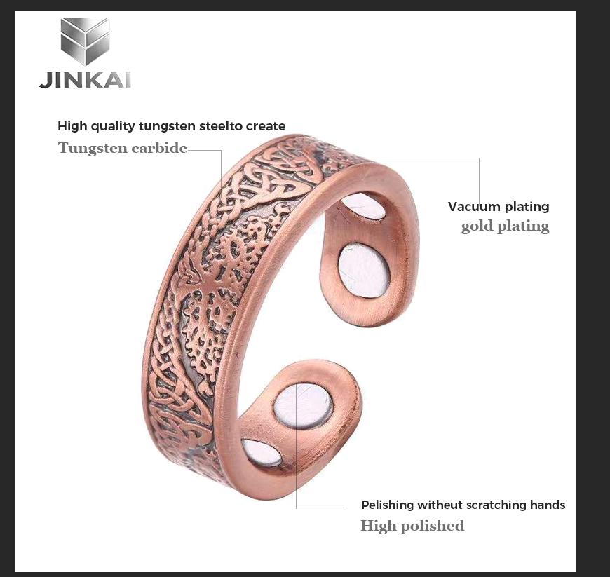 99.99% Pure Copper Vintage Geometric Adjustable Magnetic Chain & Link Men's Party Bracelet Third Party Certified