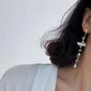 Glacier Galaxy Natural Baroque Pearl White Crystal Asymmetrical Niche Design French Earrings Silver Needle Earrings
