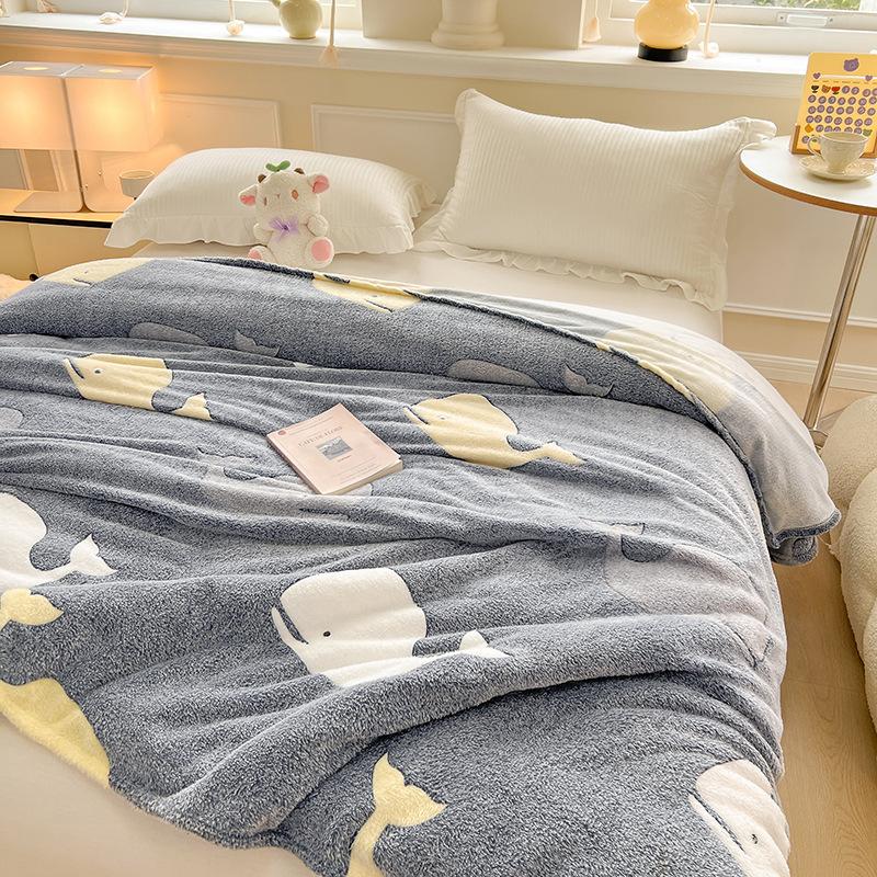 Cute Rainbow Cake Patterns Blanket Snowflake Velvet Blanket 1Pc 100/120/150/180/200 Cm Student Blanket Home/office Blanket