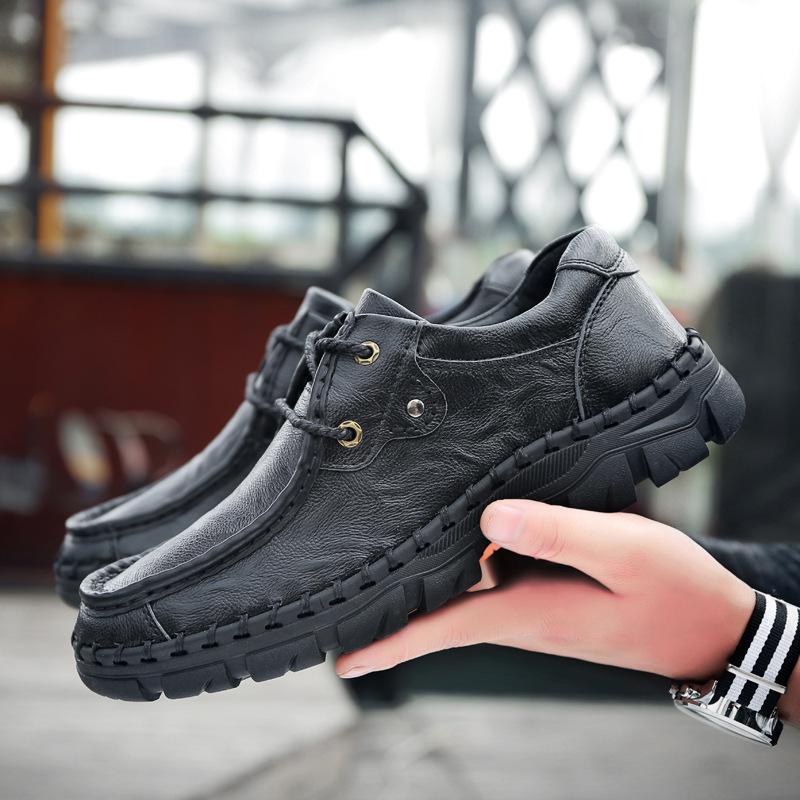Business Formal Shoes 100% Cow Leather Casual Shoes Winter Men Loafers Slip On Fashion Moccasins Outdoor Tooling shoes