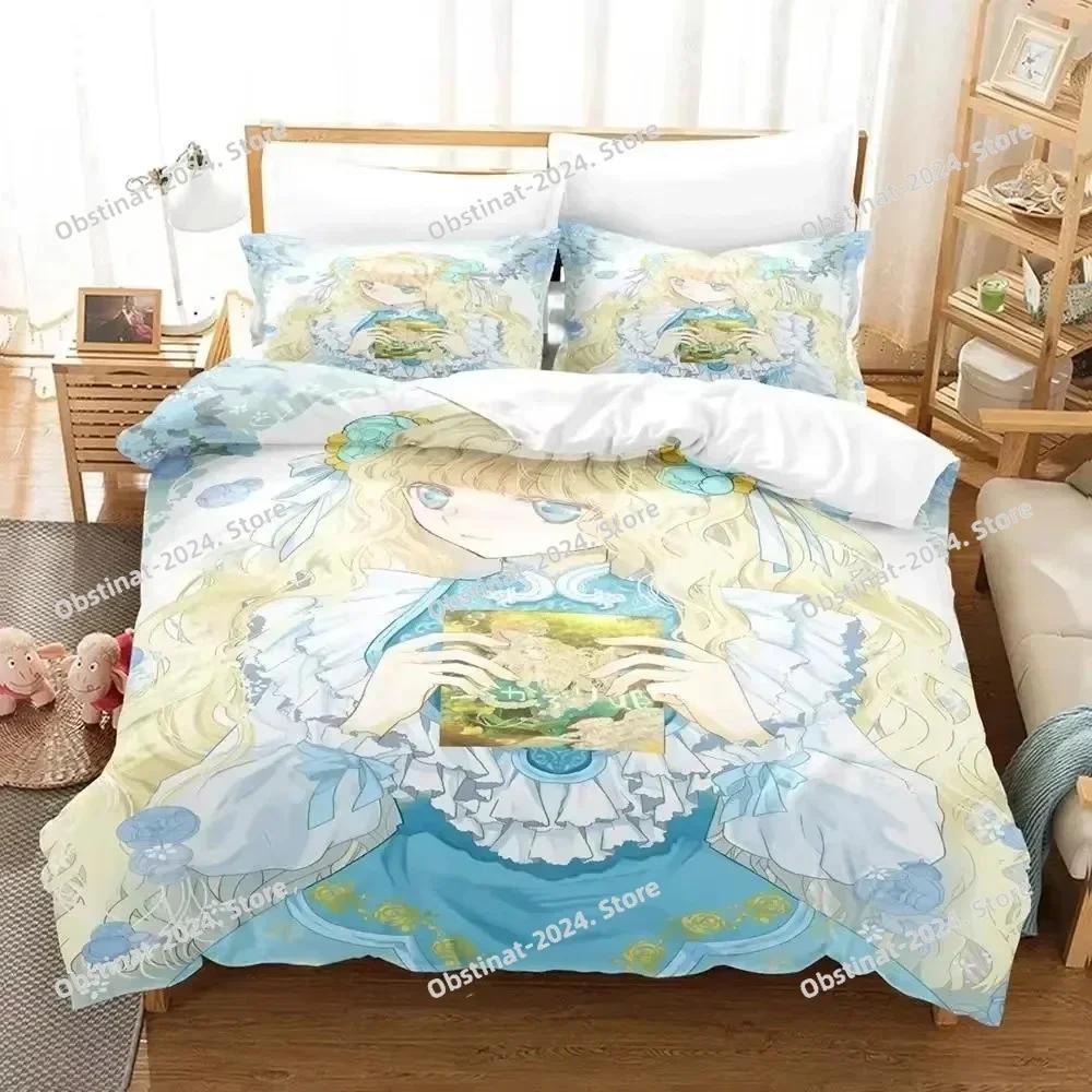 3D Anime Bibliophile Princess Bedding Set Printed Comforter Quilt Bed Cover Duvet Cover Pillow Case 3 Pieces Set Kids Adult Size