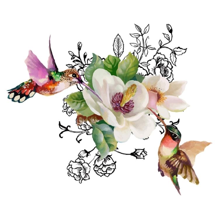 Waterproof PVC Toilet Lid Decal Stylish Strong Adhesive Flower and Bird Sticker Decorative Bathroom Accessories 1
