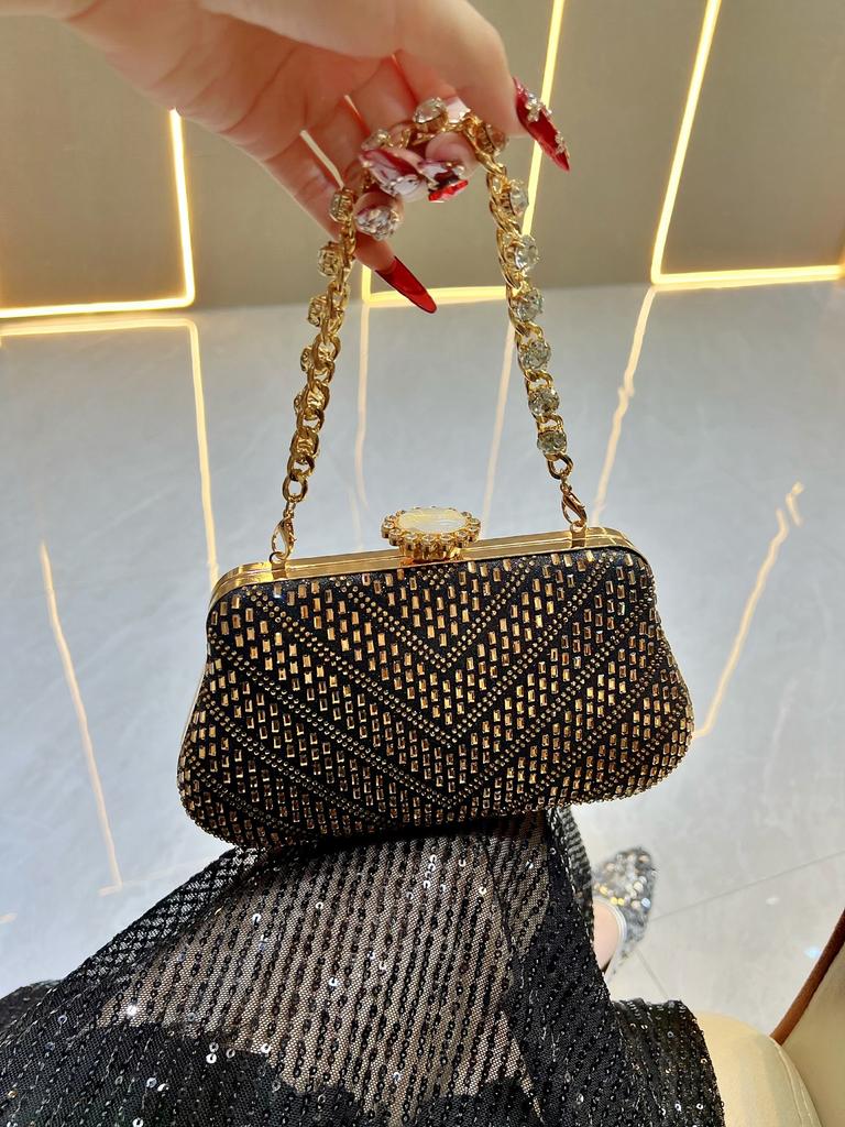 2025 Diamond Embedded Clutch Bag for Women Vintage Glitter Designer Luxury Handbag Lady Party Wedding Purse Clutch Shoulder Bags