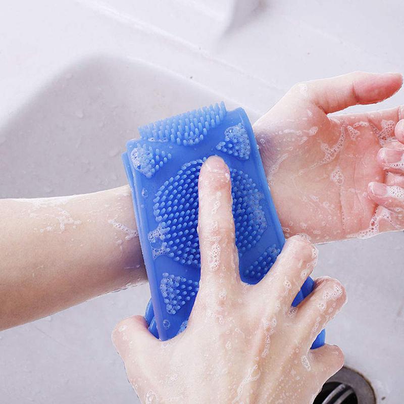 Solid Color Body Brush Silicone Dirt Scrub Towel Back Brush Bathroom Brush Bathroom Supplies Shower Brush Exfoliating Bath Brush