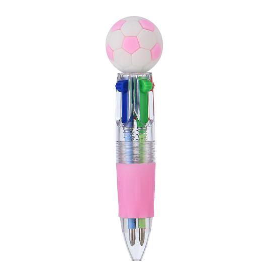 2Pcs Retractable Ballpoint Pen Cartoon Sports Ball 4-Color Mini Journal Pen with Football Basketball