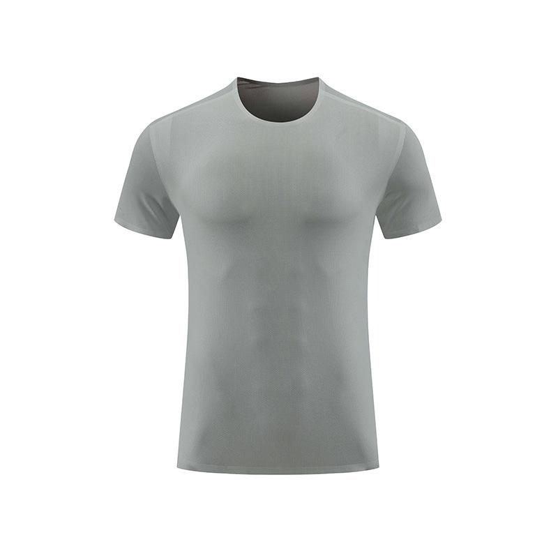 

Мужской спортивный топ с коротким рукавом, бесшовный, с возможностью кастомизации и нанесения логотипа L серый