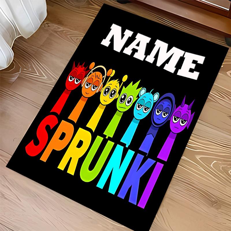 Custom personalization Sprunki themed Print Area Rug - Soft, Washable Non-Slip Indoor Mat,Living Room,Home&Office Decorative Rug