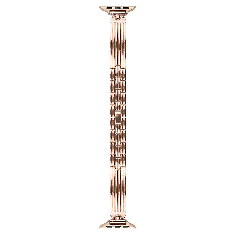 

Ремешок для Apple Watch Series 10 9 8 7 SE 6 5 4 3 2 1 42 мм 41 мм 40 мм 38 мм, браслет из цинкового сплава с шарниром в виде капли воды Rose Gold