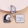 Funny Characters Flork Enamel Pins Funny Quote Senor Perdona Su Idiotez Meetings At 6pm Brooches Lapel Badge Jewelry Gifts