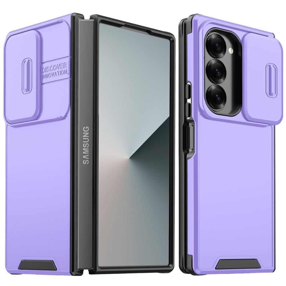 Luxe Telefoonhoes met Schuifcamera Bescherming voor Samsung Galaxy Z Fold 7 6 4 5 Fold6 Fold4 Fold5 ZFold6 5G Schokbestendige Pantser Cover Galaxy Z Fold6