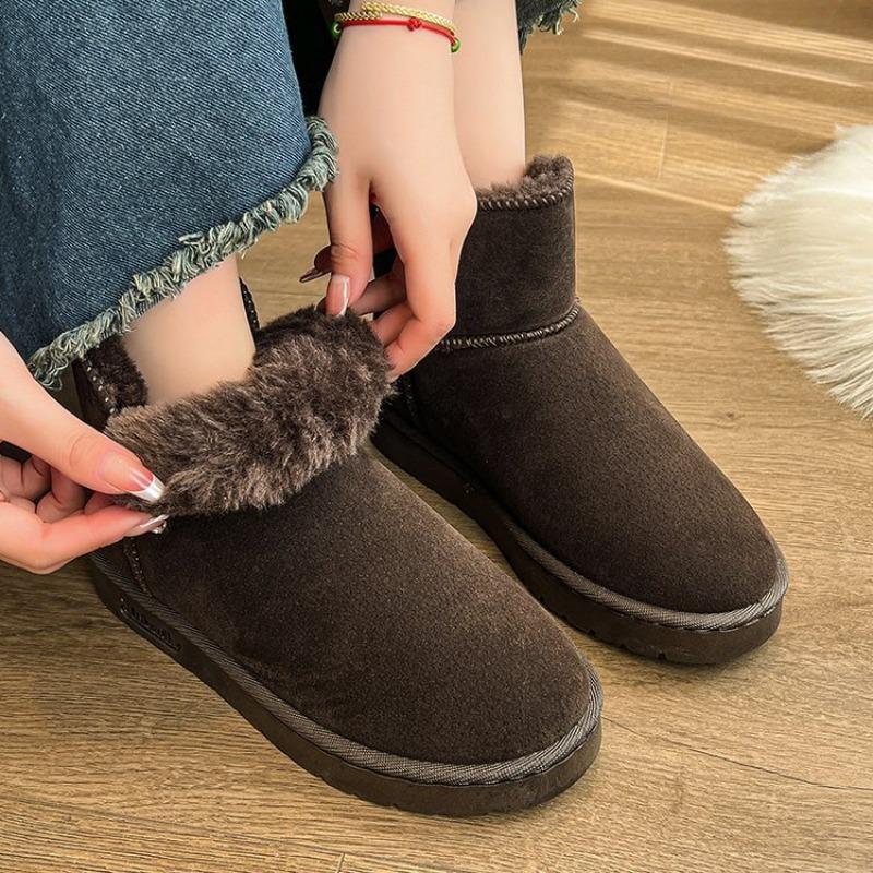 Large Size Snow Boots Women's Winter New Piled Thickened Cotton Boots Women's Warm Short Tube Bread Cotton Shoes