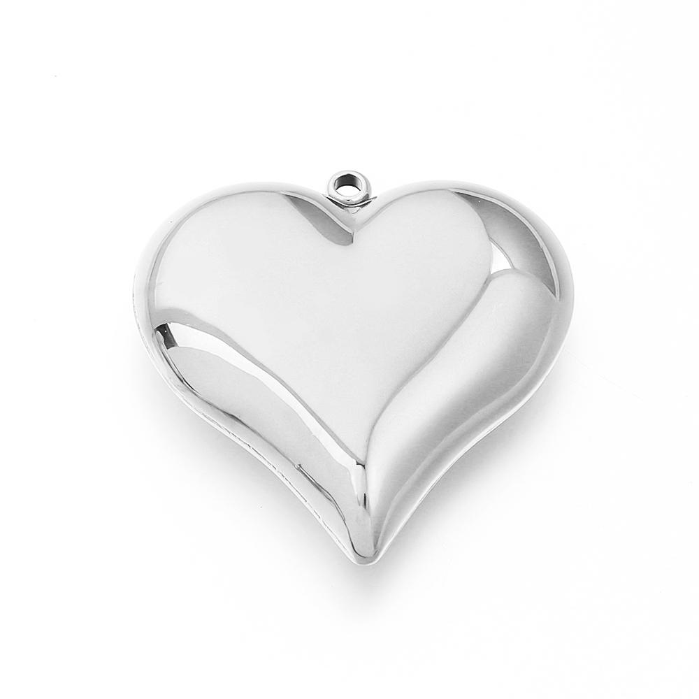 1Pc 15-45mm Stainless Steel Heart Charms for DIY Earrings Necklace Bracelet Pendant Jewelry Making Findings Accessories