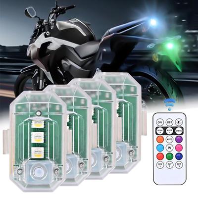 4/8PCS Wireless LED Strobe Lights With Remote Control 8 Colors USB Charing Warning Lamp Flash Indicator For Car Auto Motorc B6W7