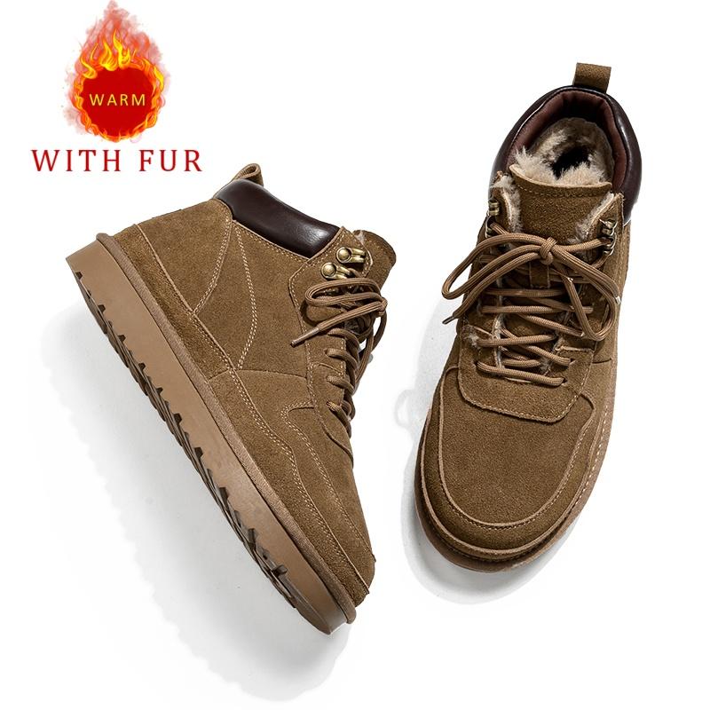 

Fashion High quality cotton boots Autumn and Winter Fashion Design Styles Daily office Adult outdoor shoes Classic retro hot selling 44 коричневый