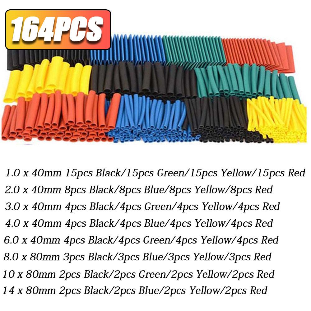 

1160/580/164PCS Heat Shrink Tubing Kit 2:1 Shrinkable Wire Shrinking Wrap Connect Cover Cable Repair Protection with Hot Air Gun