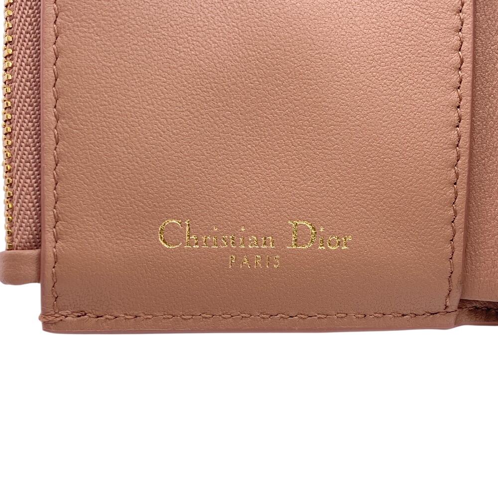 Christian Dior leather 30 Montagne Compact Wallet Tri-fold wallet pink leather Women Used