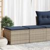 VidaXL Garden Lounge Set 2 Pcs with Gray Cushions Wicker Acacia, Outdoor Sofa Set, Garden Furniture 3328664