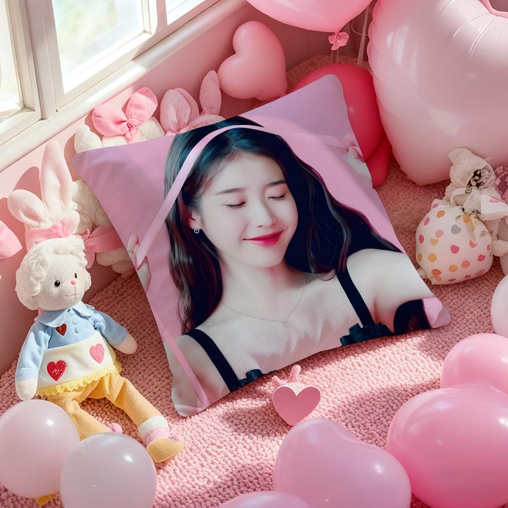 Lee Ji Eun IU Cushion Cover Pattern Printed Pillowcase for Living Room Sofa Cushion Cover & Bedroom Decor
