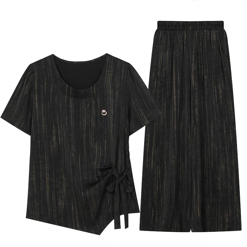 Women's Plus Size 2-Piece Casual Set, Short Sleeve Top & Wide Leg Pants (XL-5XL)