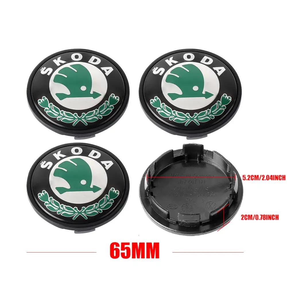 Car Sticker 4PCS 56mm 60mm Car Styling Wheel Center Hub Caps Rim Cover Badge Emblem Sticker For Skoda Rapid Octavia RS Kodiaq Fa