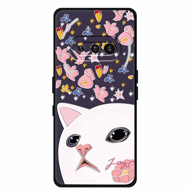 For Nothing Phone (3a) Case 3D Relief Flower Emboss Black Silicone Funda For Nothing Phone 3A A059 3D Back Cover Cartoon Bumper
