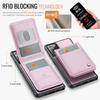 For Samsung Galaxy Note20 Leather Back Cover Compatible with MagSafe JEEHOOD J06 Phone Case with Card Bag RFID Blocking