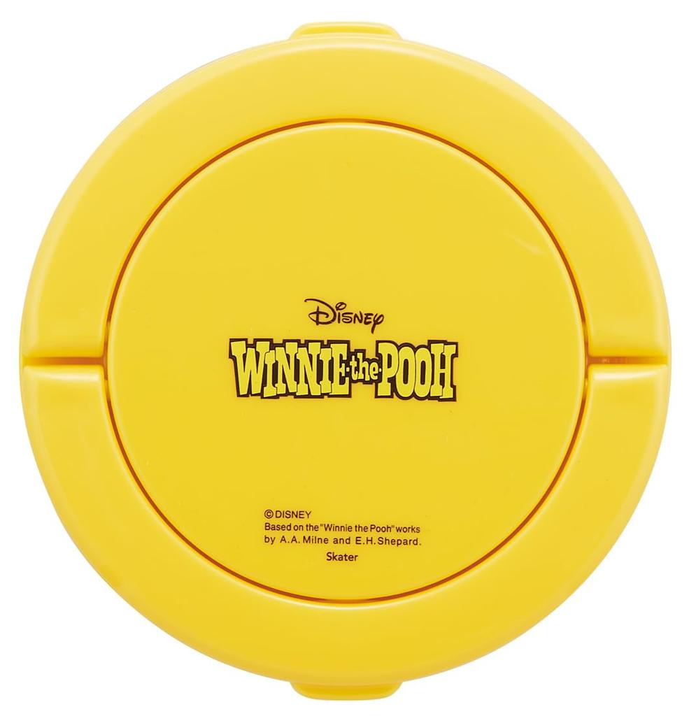 Skater Insulated Lunch Box, Rice Bowl Shape, 540ml, Women's, Two-Tier, with Folding Handle, Disney Retro Winnie the Pooh Design, LDNO6AG-A