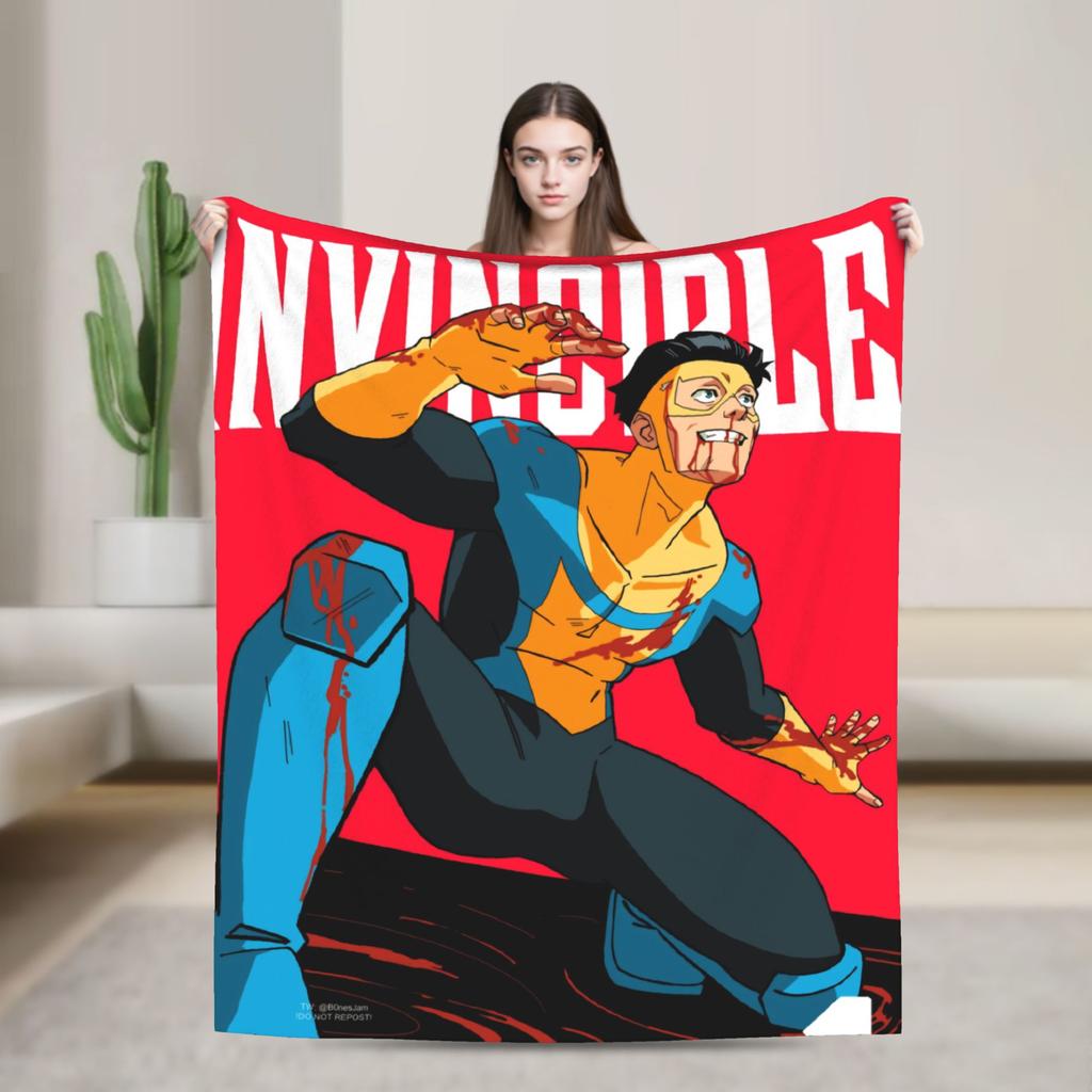 Invincible Omni Man Blanket  Warm Comfortable Plush Bedding Throws For Bedroom Travel Office Flannel Bedspread Bed Cover