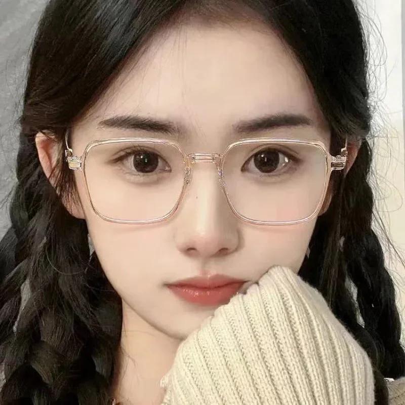 New Korean Retro Square Frame Reading Glasses High-definition Large Frame Presbyopia Glasses Women Anti Blue Light Eyewear