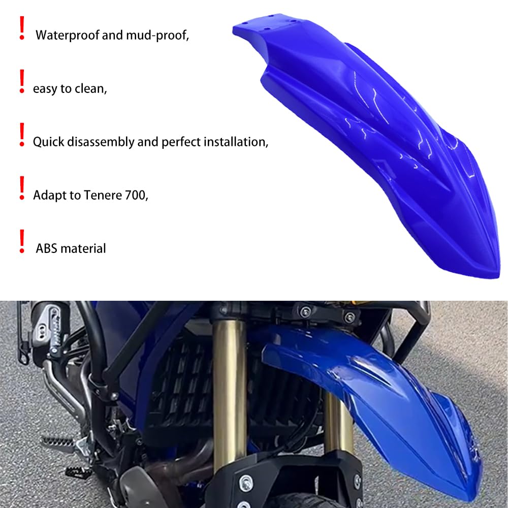 FOR TENERE700 (2025, 2024, 2023, 2022, 2021, 2020, 2019) Custom Front Fender (White) - Tenere 700 Accessory (Blue) [Parallel Import]