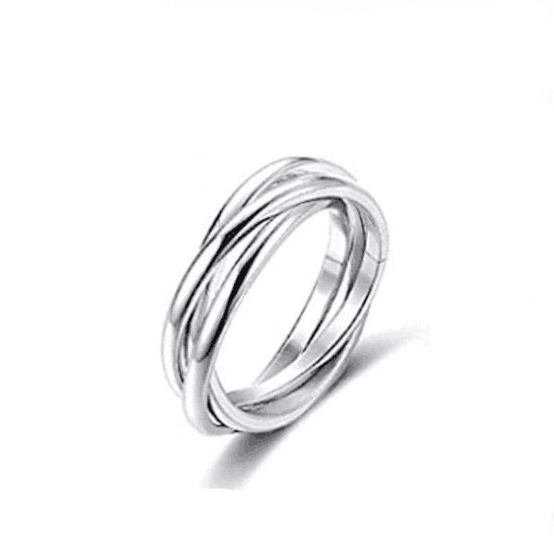 Three Worlds Titanium Steel Couple Ring for Women: Luxurious Modern Style with European and American Influence
