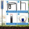 Glass Rain Gauge Clear Accurate Scale 7 Inch Capacity Sturdy Ground Stake for Patio Outdoor Rain Monitoring