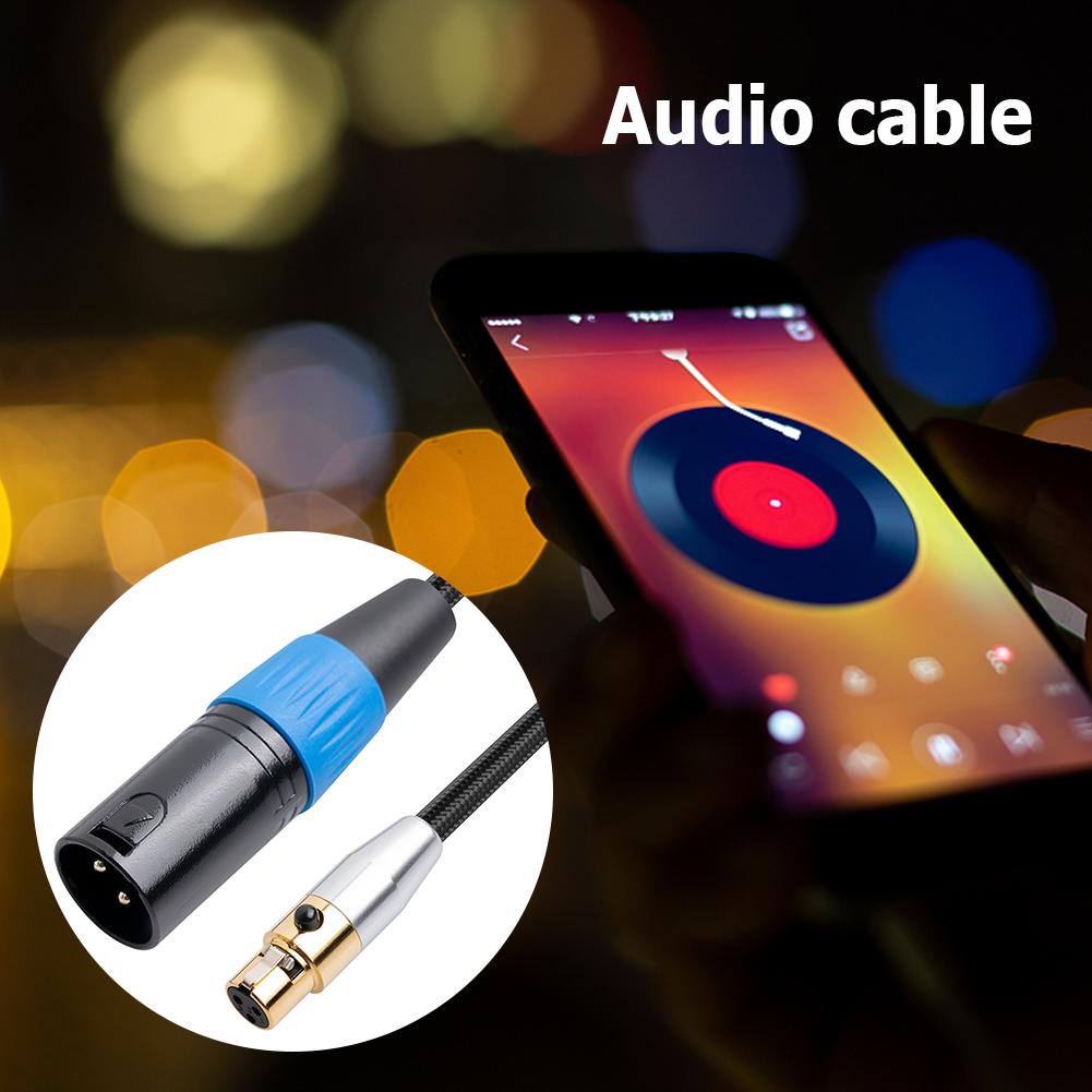 0.3/1/2/3/5M Mini XLR Female To Male XLR Mic Cord 24AWG Oxygen-Free Copper Audio Line Adapter Cable for Microphone Camera Mixer