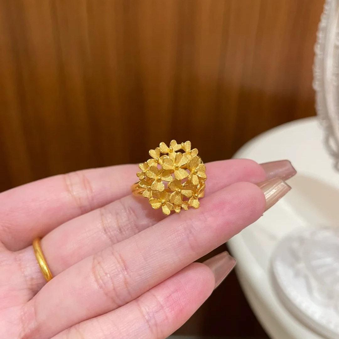 Изысканное позолоченное кольцо-цветок: Элегантные, Модные, Универсальные Украшения для Женщин