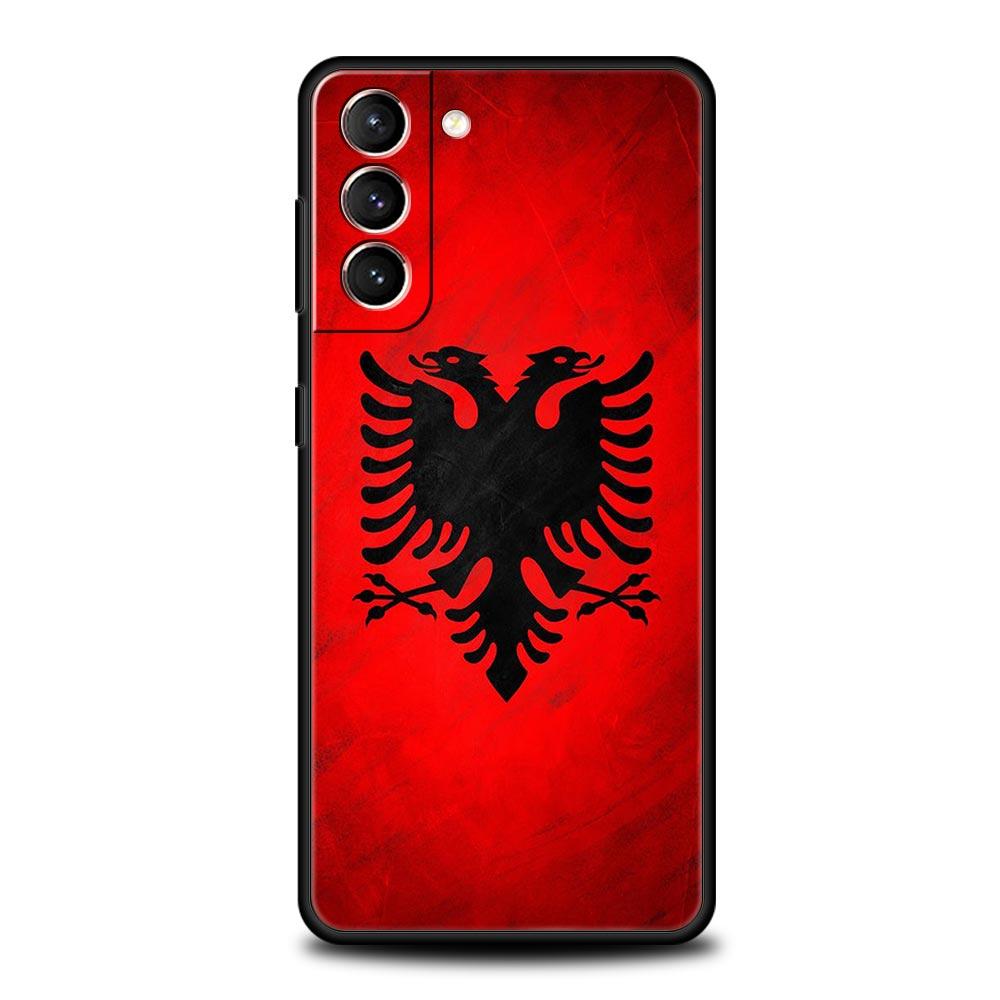 

Albania Albanians Flag Phone Case For Samsung Galaxy S25 S24 S23 FE S22 Ultra S20 S21 5G S10 Plus S10E Soft Black Cover Samsung S10e